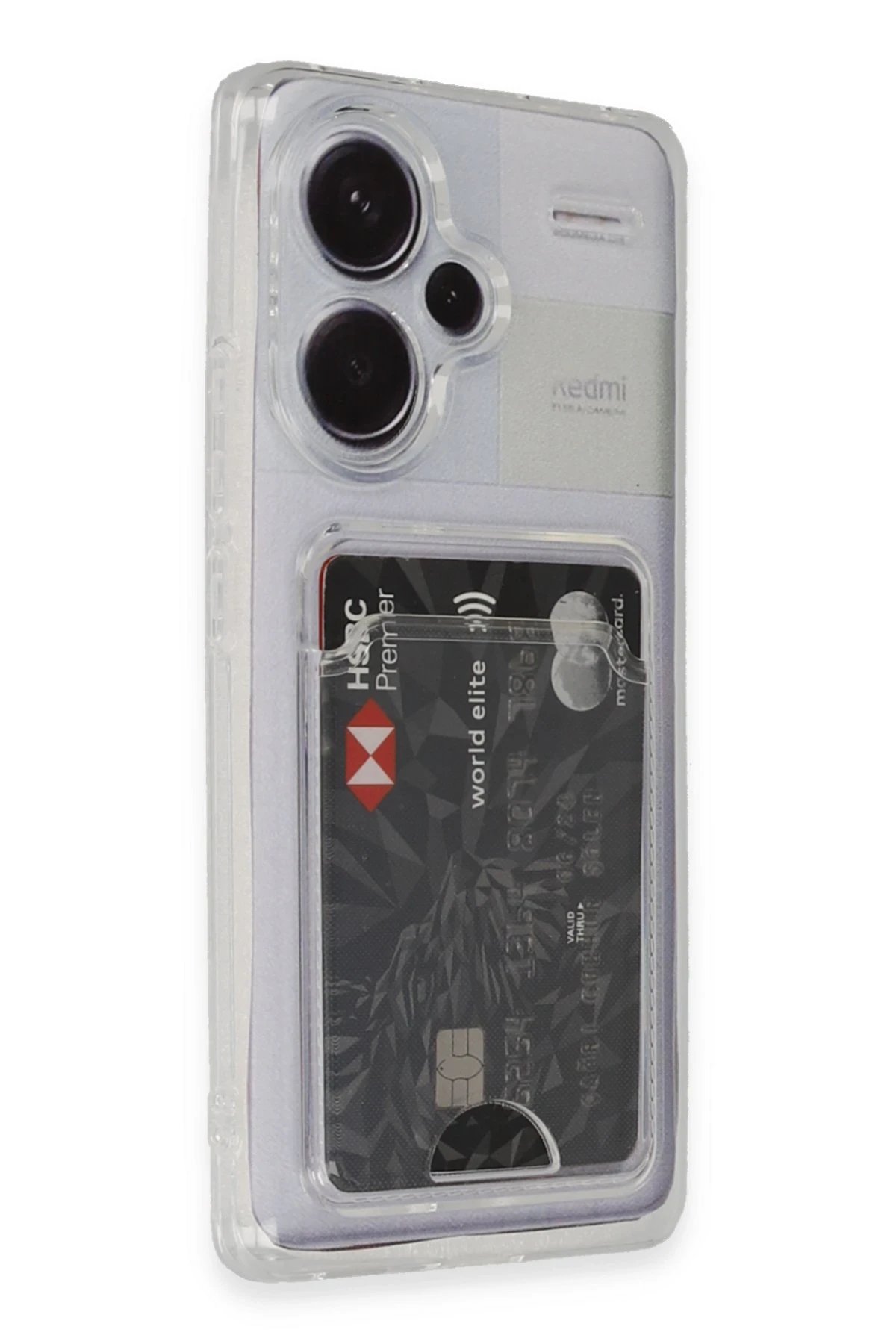 Xiaomi Redmi Note 13 Pro Plus Kılıf Kart Şeffaf Silikon - Şeffaf-(5796)