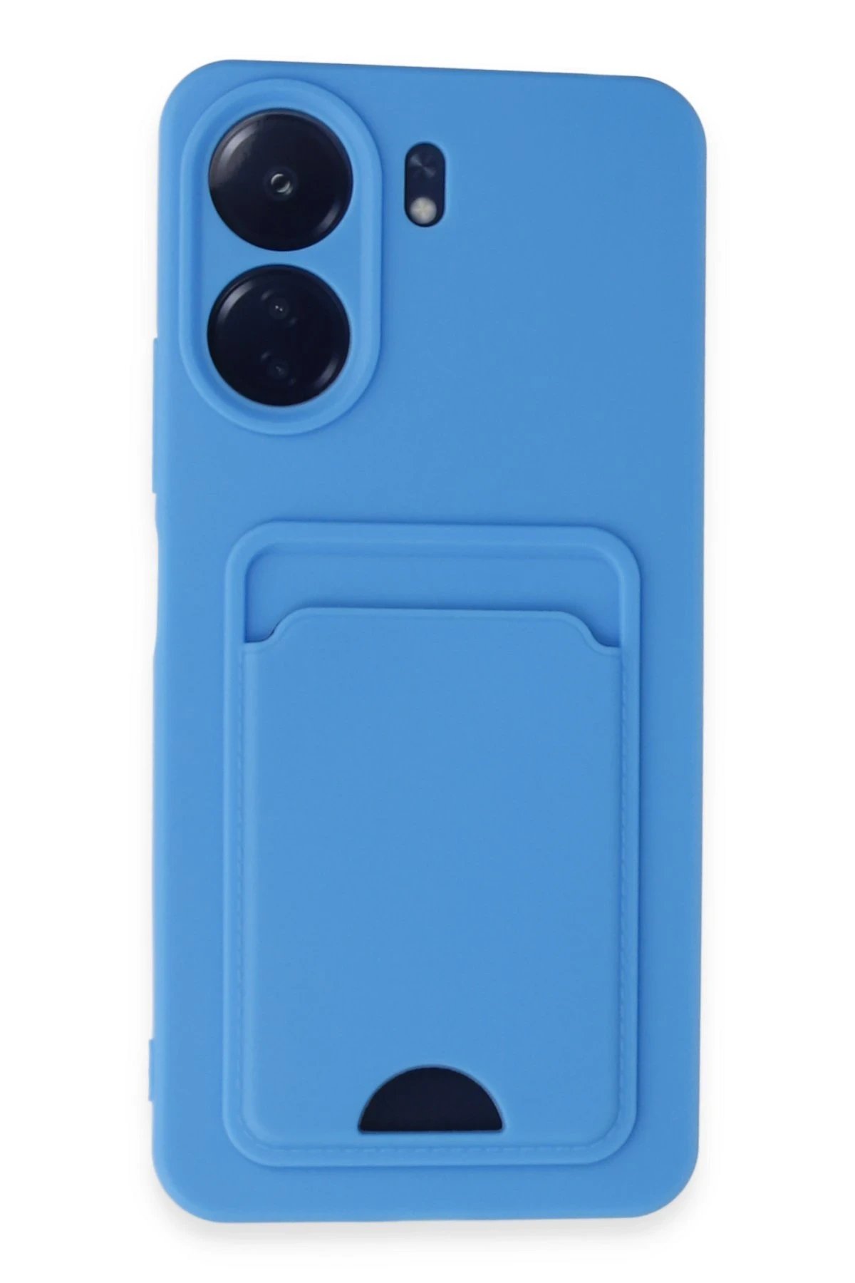 Xiaomi Redmi 13C Kılıf Kelvin Kartvizitli Silikon - Mavi-(5796)