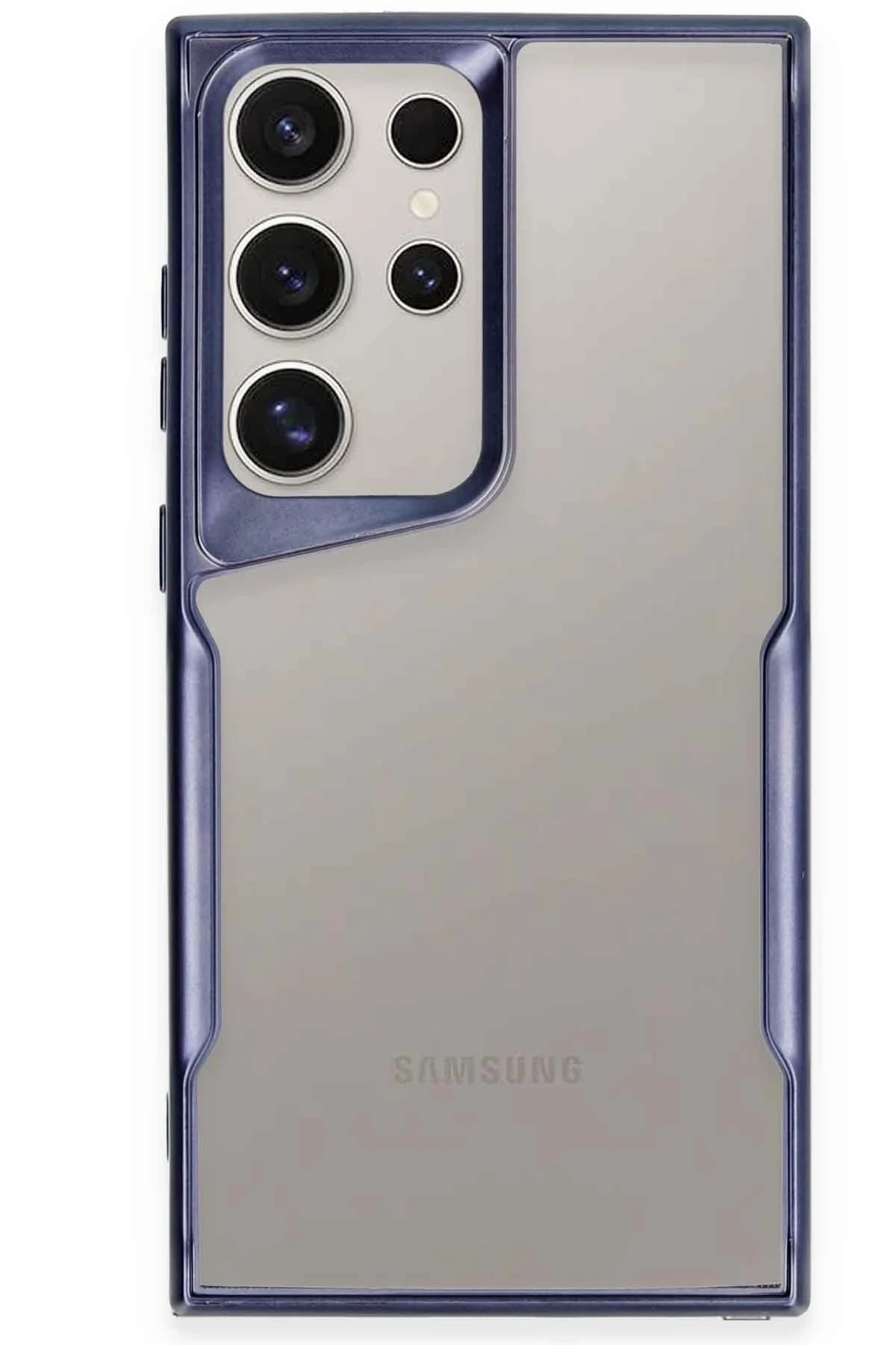 Samsung Galaxy S23 Ultra Kılıf Boyi Silikon Kapak - Lacivert-(5796)