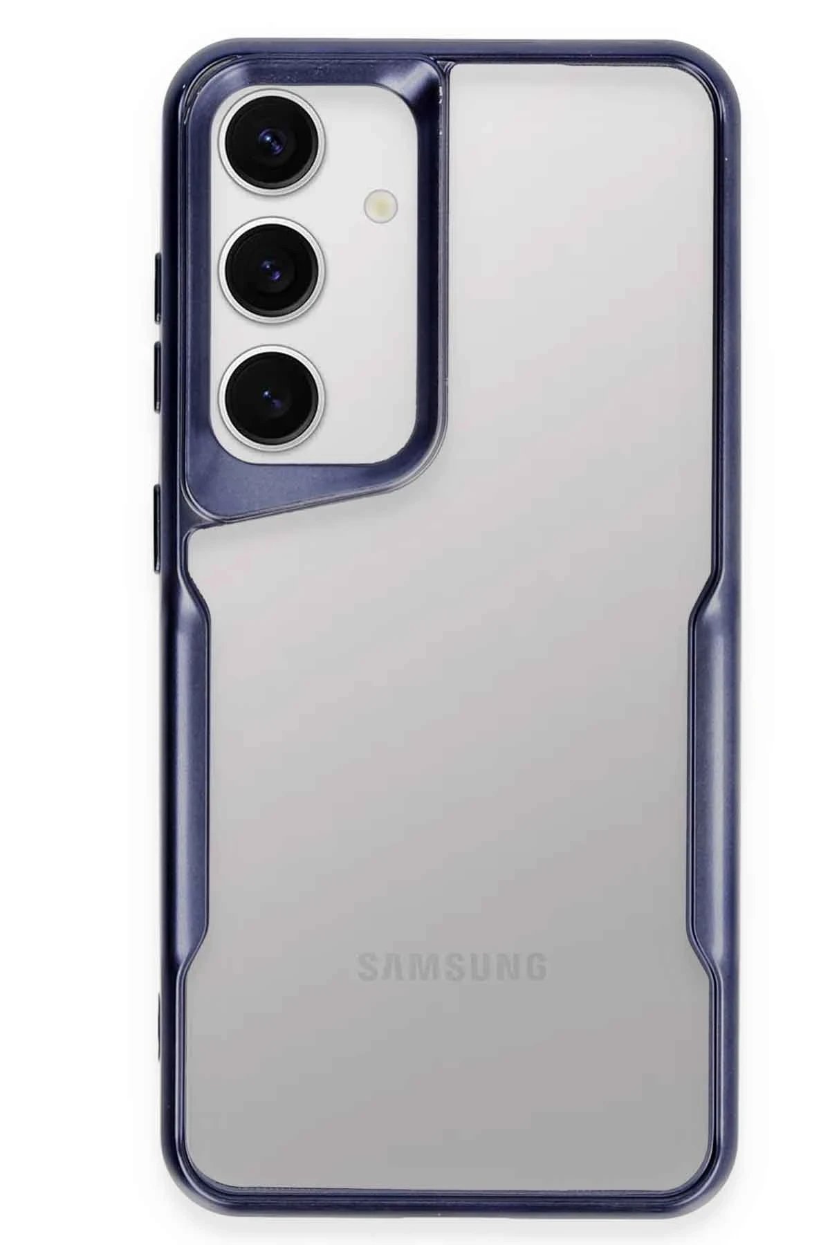 Samsung Galaxy S24 Kılıf Boyi Silikon Kapak - Lacivert-(5796)