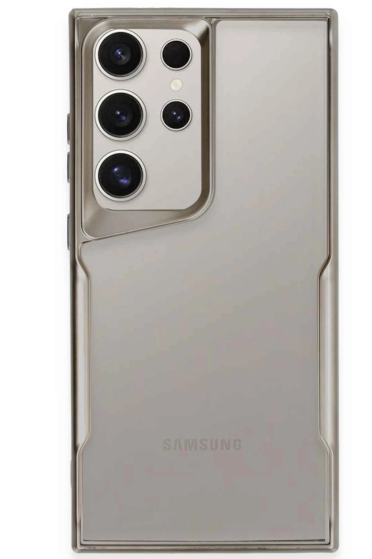 Samsung Galaxy S24 Ultra Kılıf Boyi Silikon Kapak - Titan Gri-(5796)