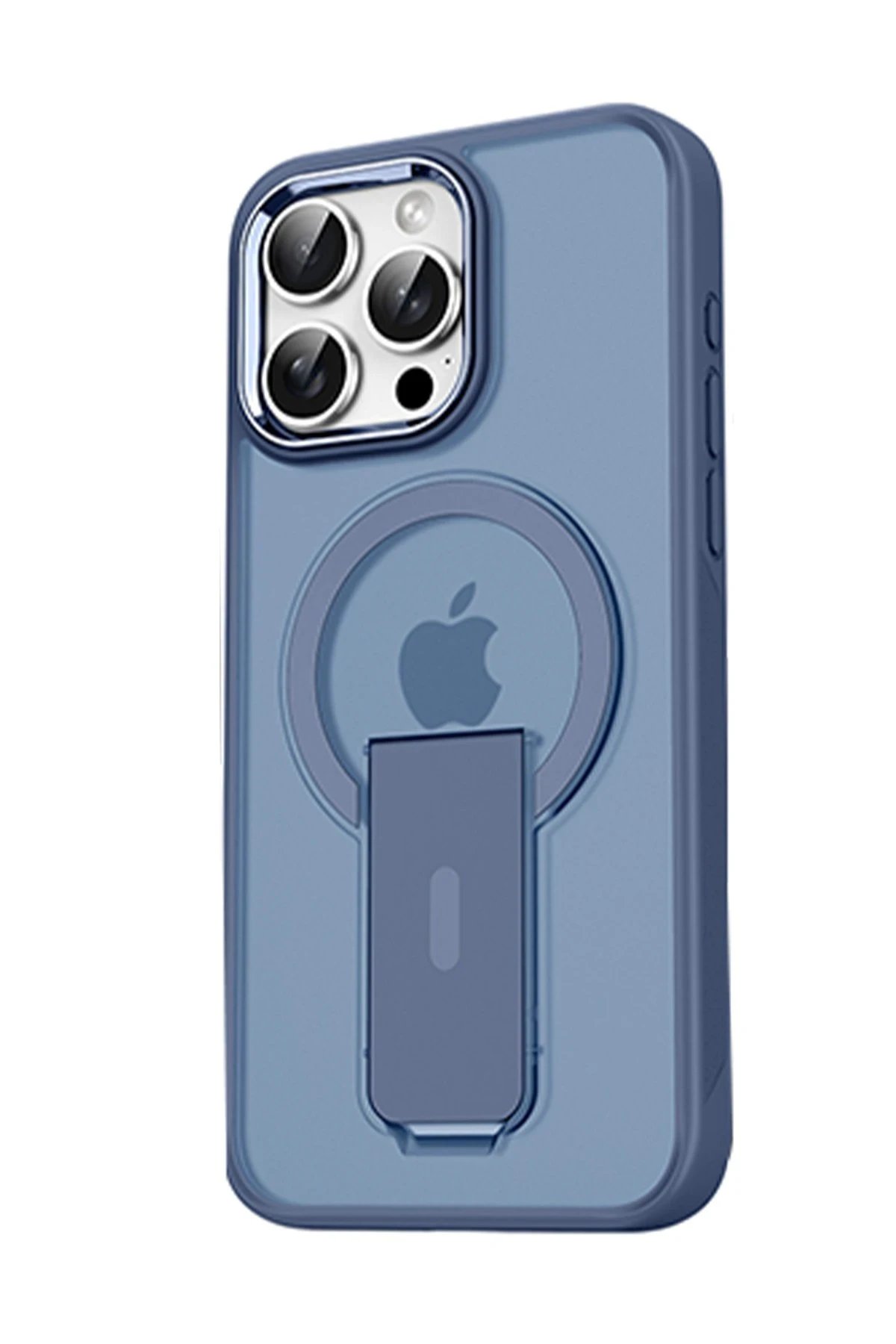 iPhone 14 Pro Tork Magsafe Standlı Kapak - Lacivert-(5796)