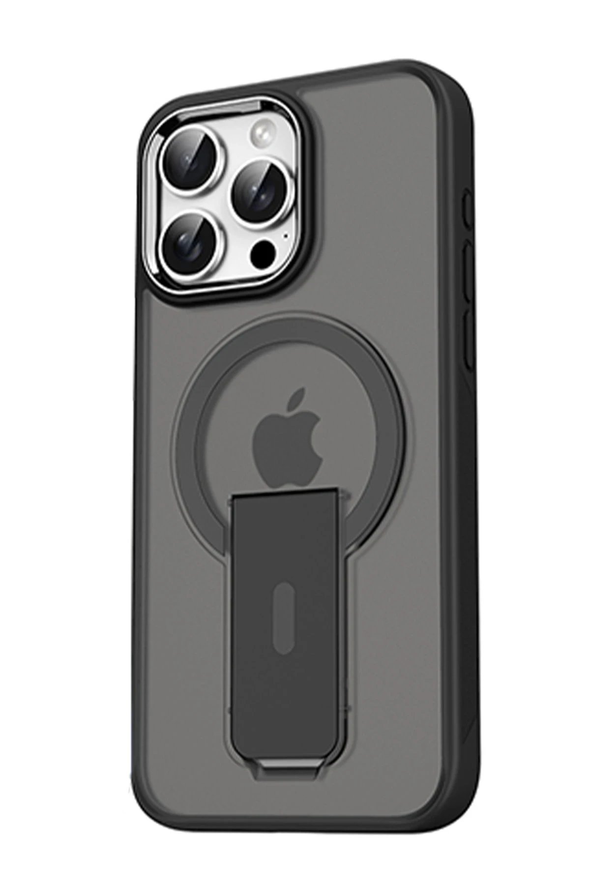 iPhone 15 Pro Max Tork Magsafe Standlı Kapak - Siyah-(5796)