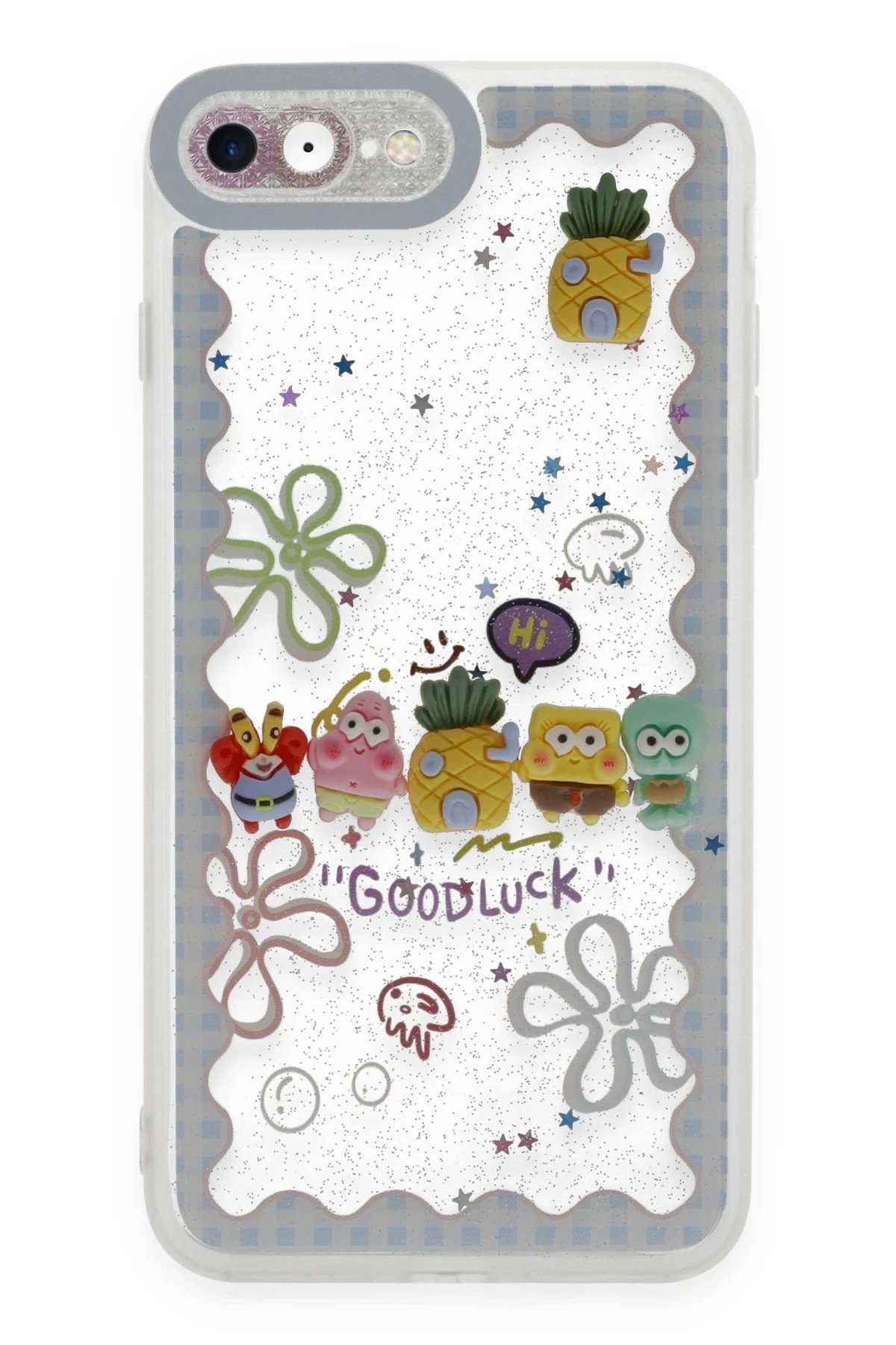 iPhone 7 Kılıf Sweet Desenli Silikon Kapak - Açık Mavi-(5796)