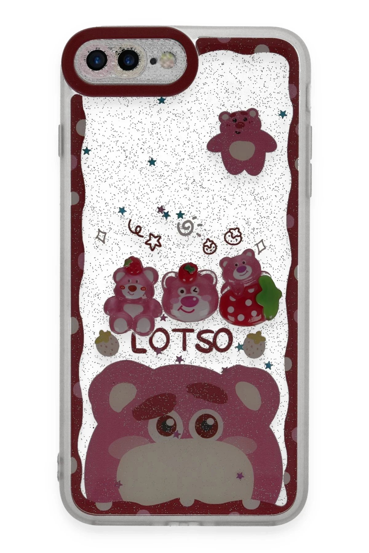 iPhone 7 Plus Kılıf Sweet Desenli Silikon Kapak - Pembe-(5796)
