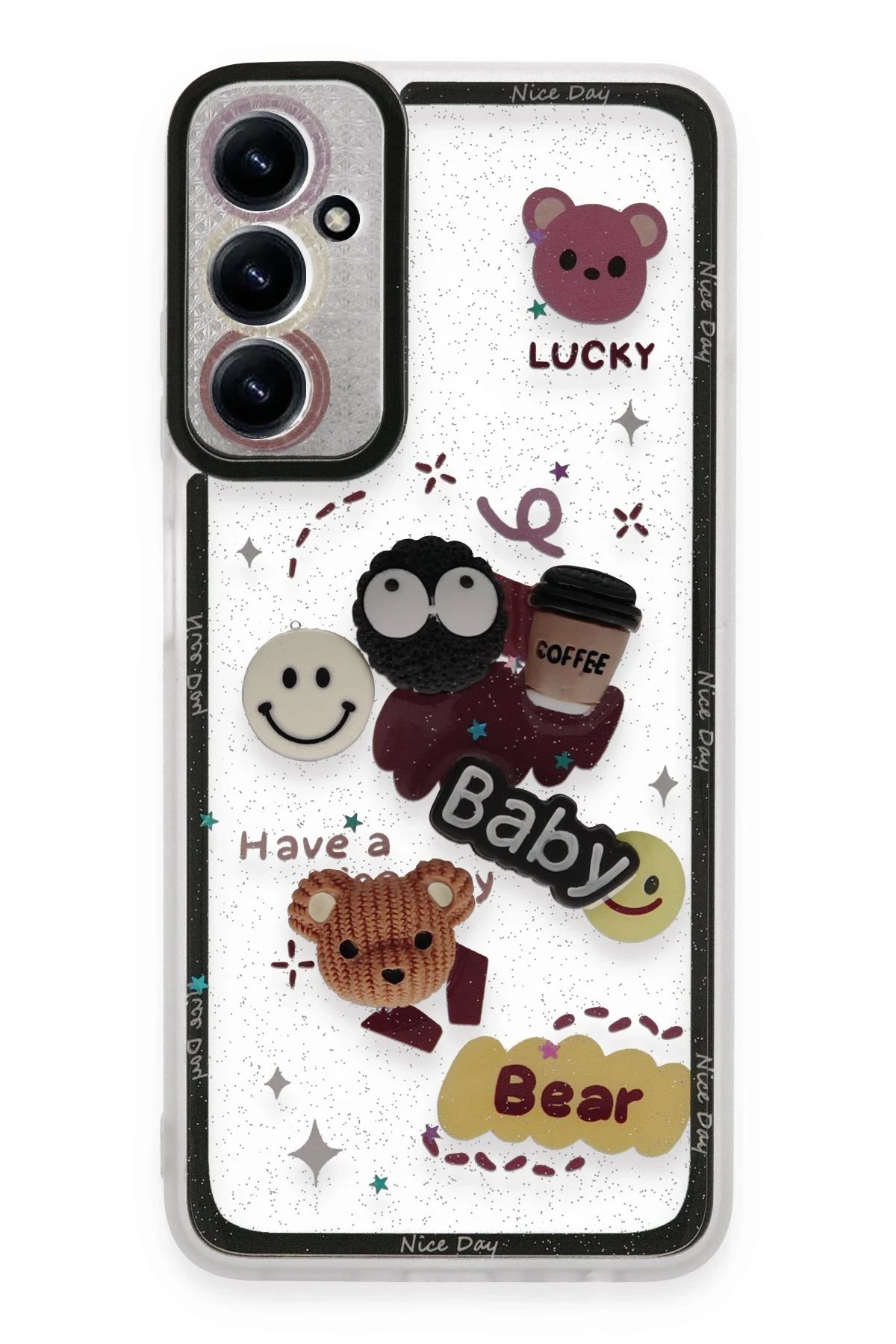 Samsung Galaxy A15 4G Kılıf Sweet Desenli Silikon Kapak - Sarı-(5796)