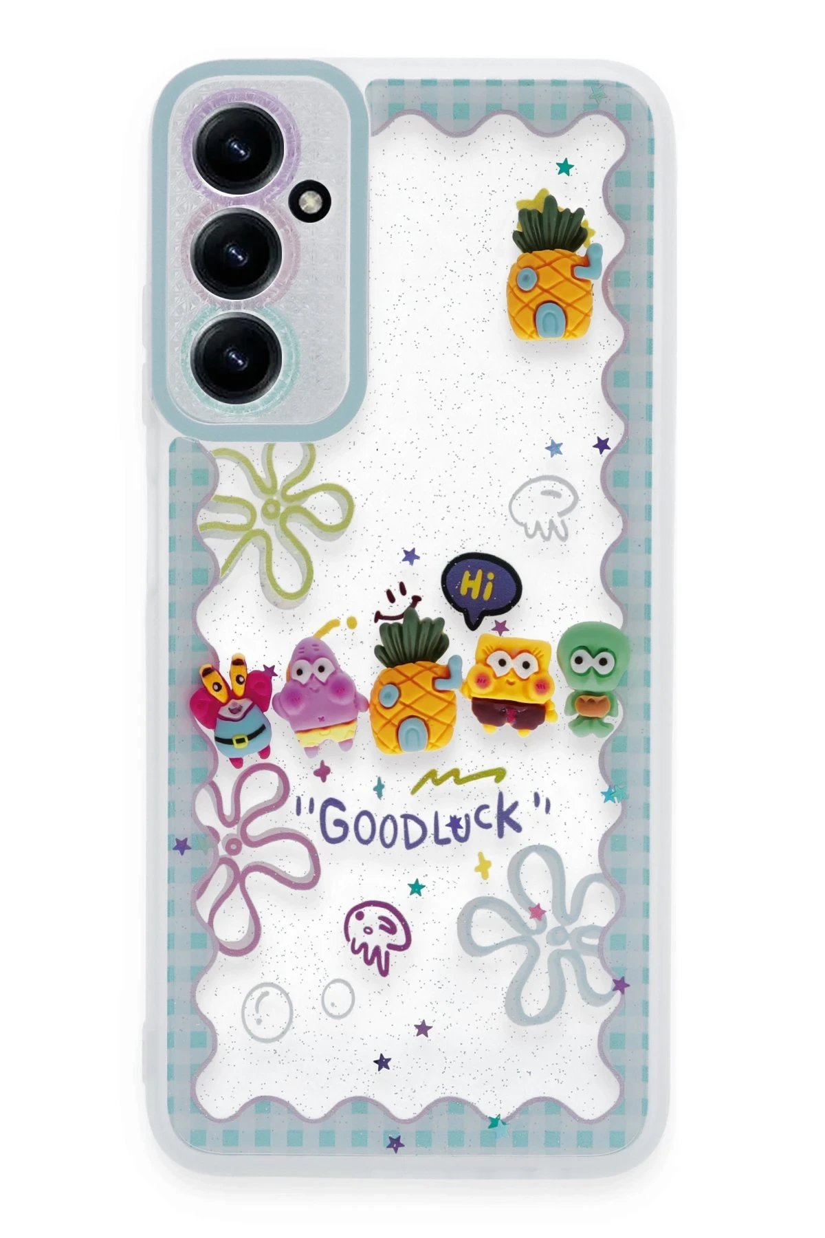 Samsung Galaxy A14 4G Kılıf Sweet Desenli Silikon Kapak - Açık Mavi-(5796)