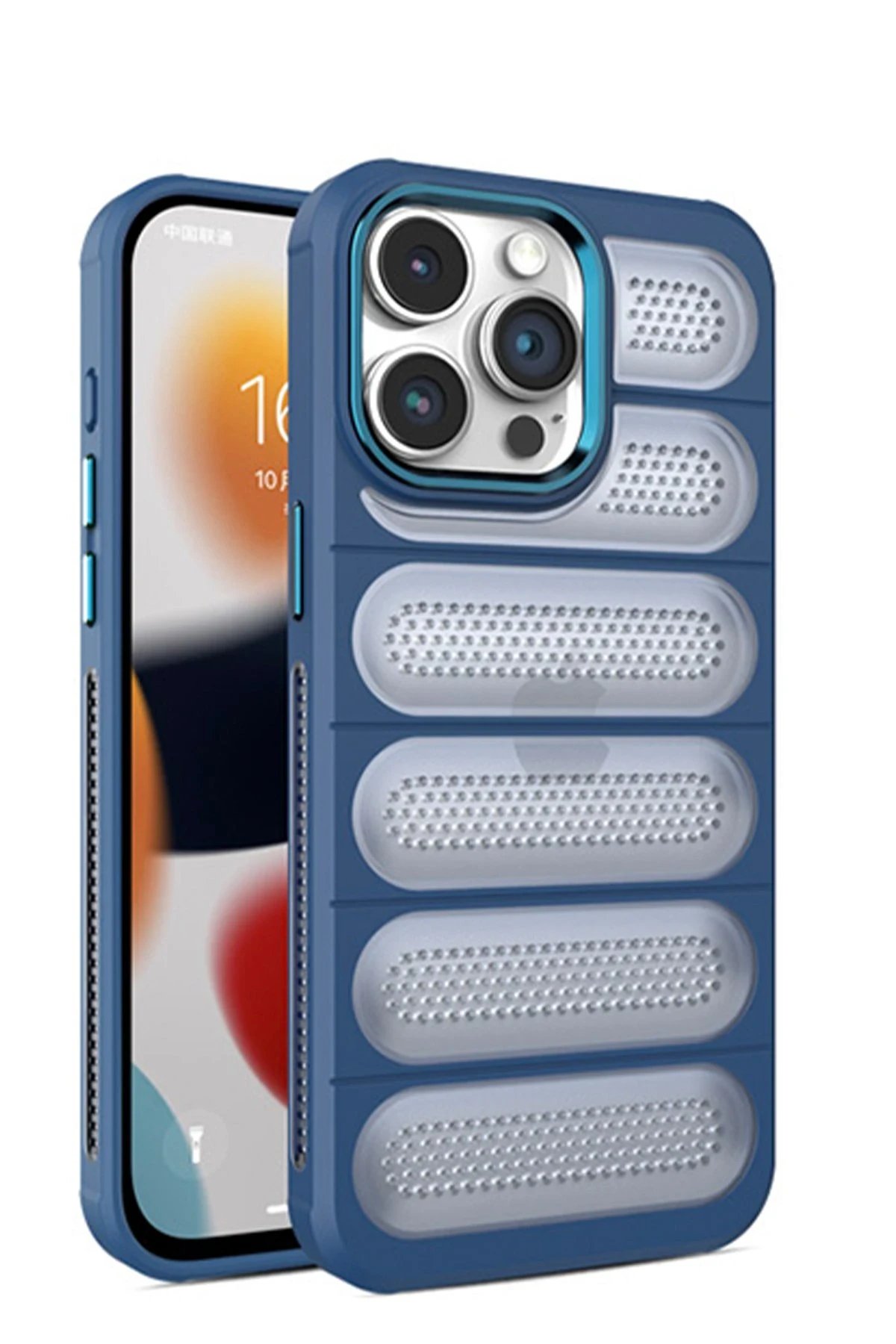 iPhone 15 Pro Max Kılıf Airmax Silikon Kapak - Lacivert-(5796)