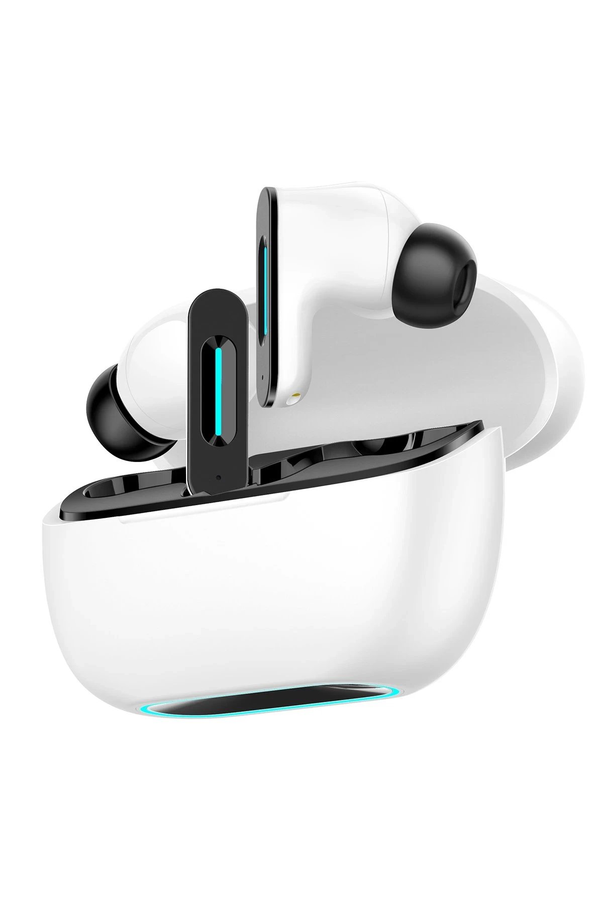 LS-518 Aktif Gürültü Engelleyici Özellikli TWS Airpods Kulaklık - Beyaz-Siyah-(5796)