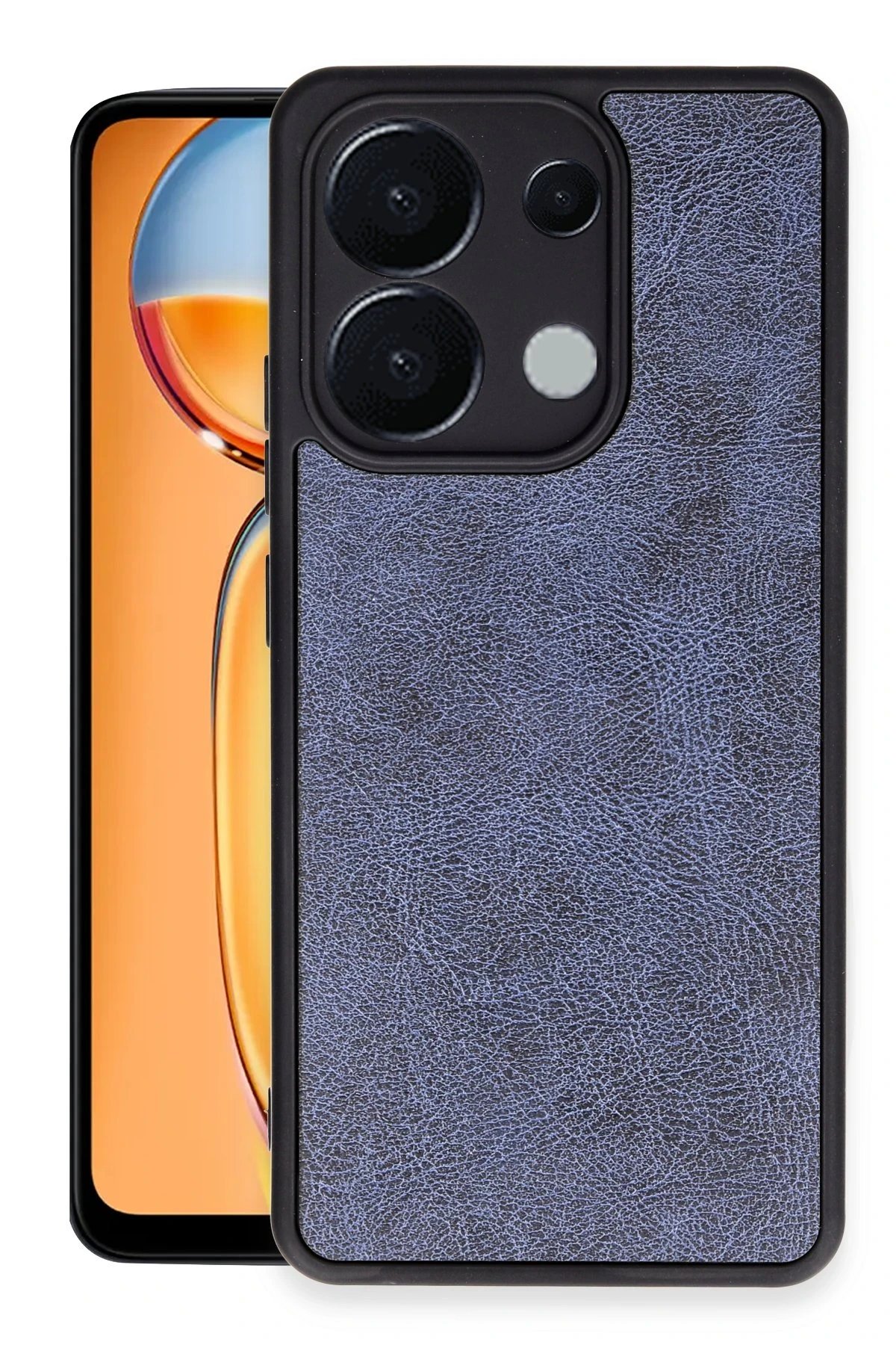 Xiaomi Redmi Note 13 4G Kılıf Aras Deri Kapak - Lacivert-(5796)