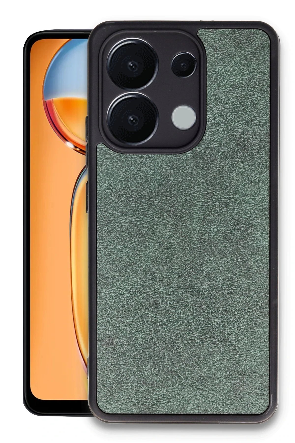 Xiaomi Redmi Note 13 4G Kılıf Aras Deri Kapak - Koyu Yeşil-(5796)