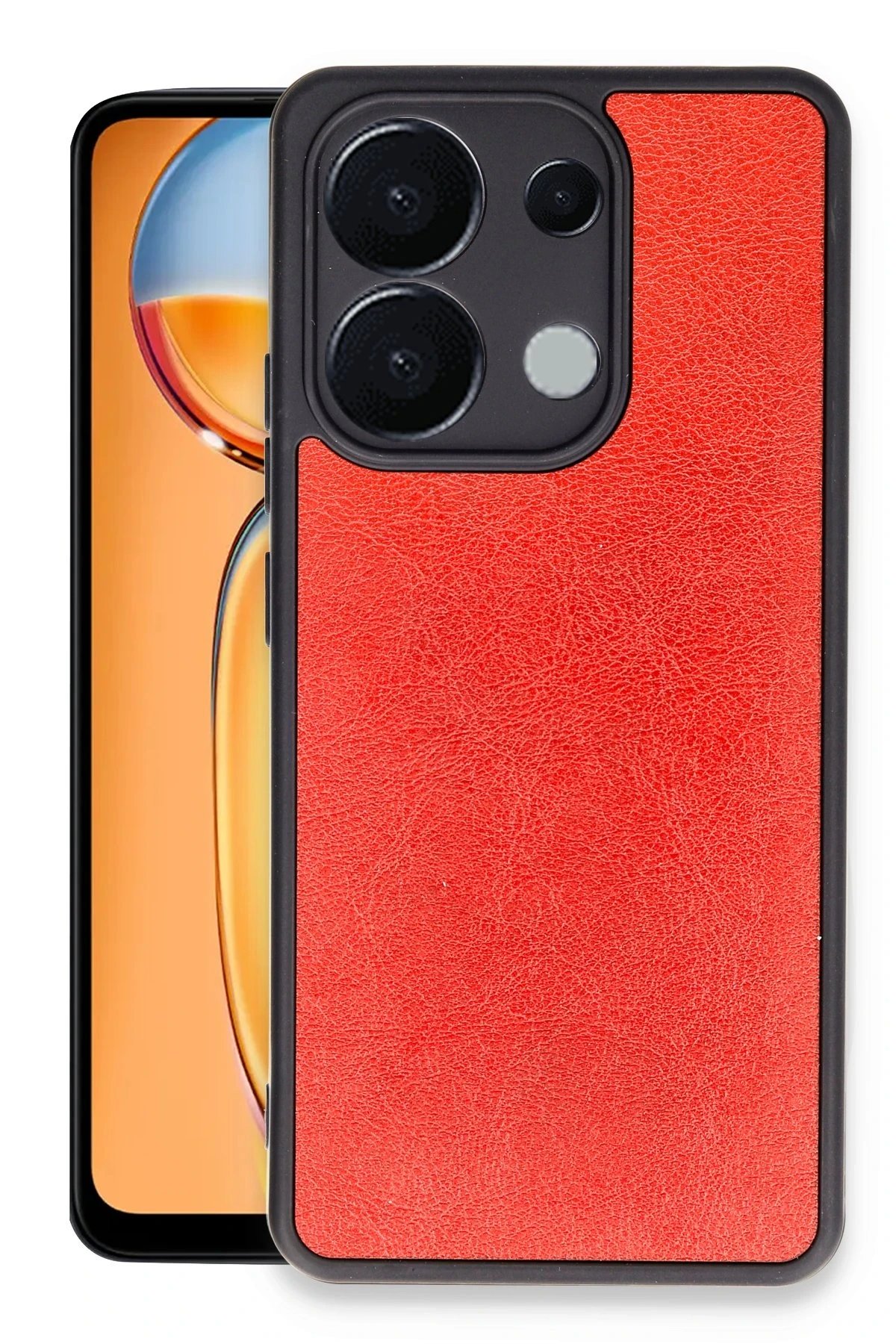 Xiaomi Redmi Note 13 Pro 4G Kılıf Aras Deri Kapak - Kırmızı-(5796)