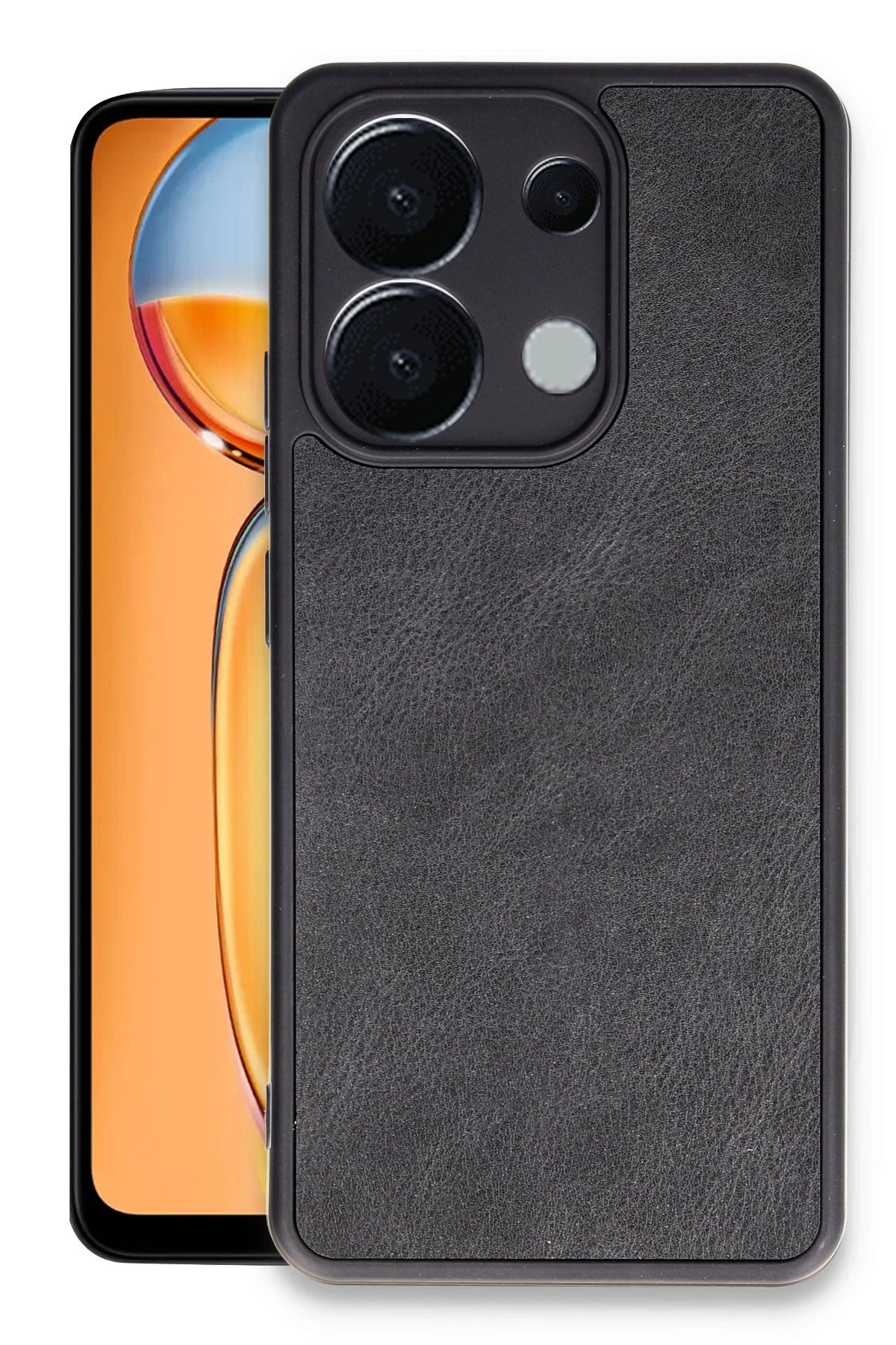 Xiaomi Redmi Note 13 Pro 5G Kılıf Aras Deri Kapak - Siyah-(5796)