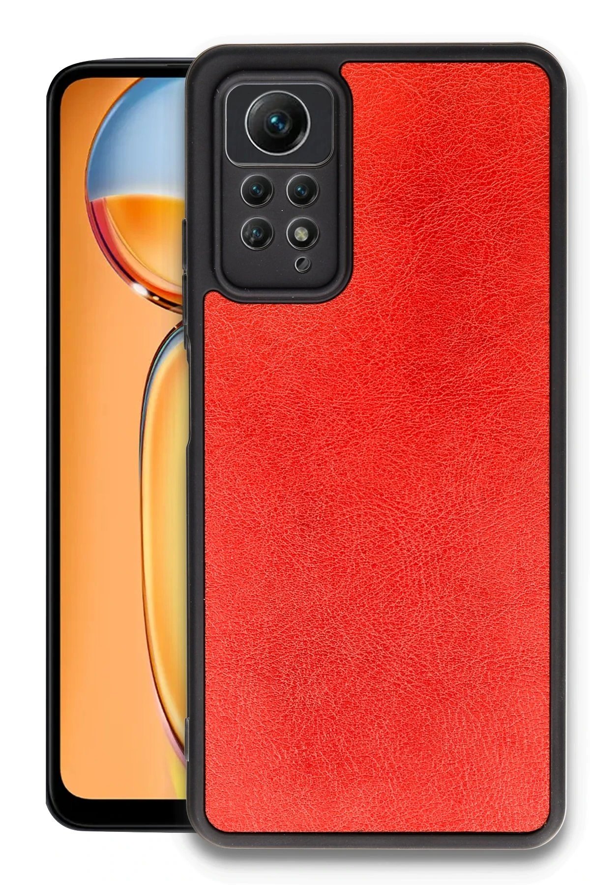 Xiaomi Redmi Note 12 Pro 4G Kılıf Aras Deri Kapak - Kırmızı-(5796)