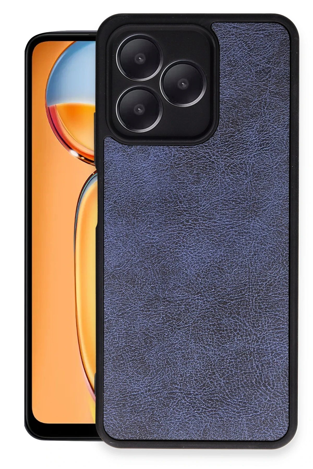 Realme Note 50 4G Kılıf Aras Deri Kapak - Lacivert-(5796)
