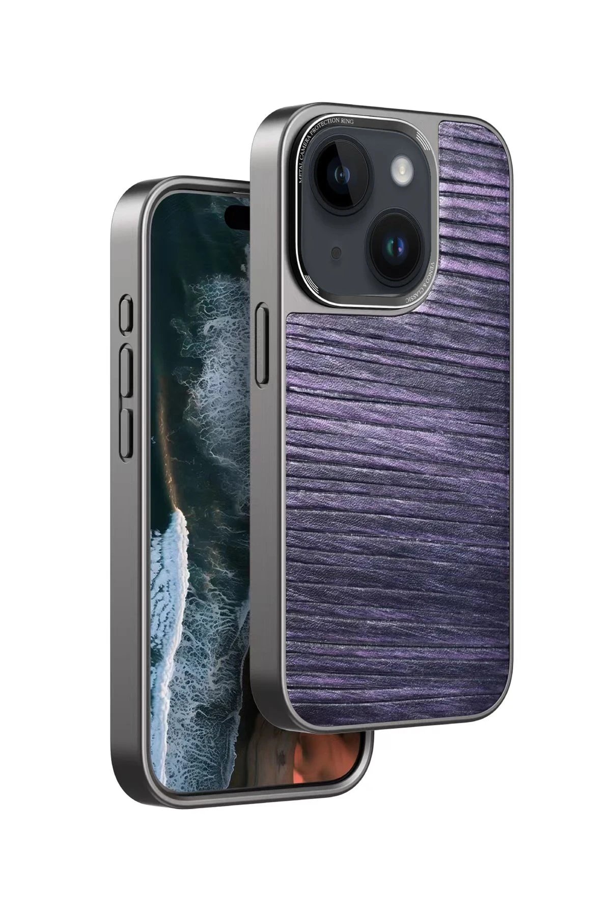 iPhone 14 Wave Kapak - Derin Mor-(5796)