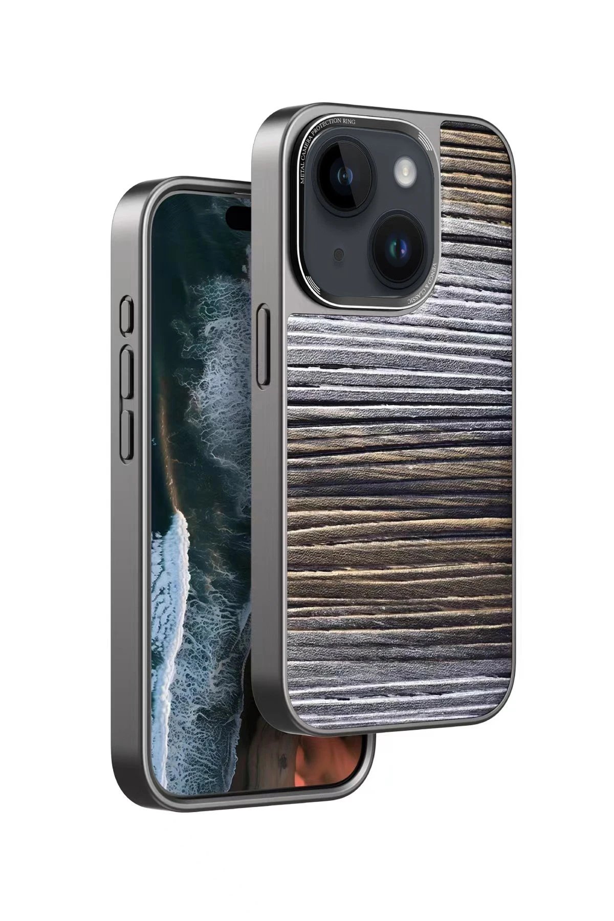iPhone 15 Wave Kapak - Sarı-(5796)