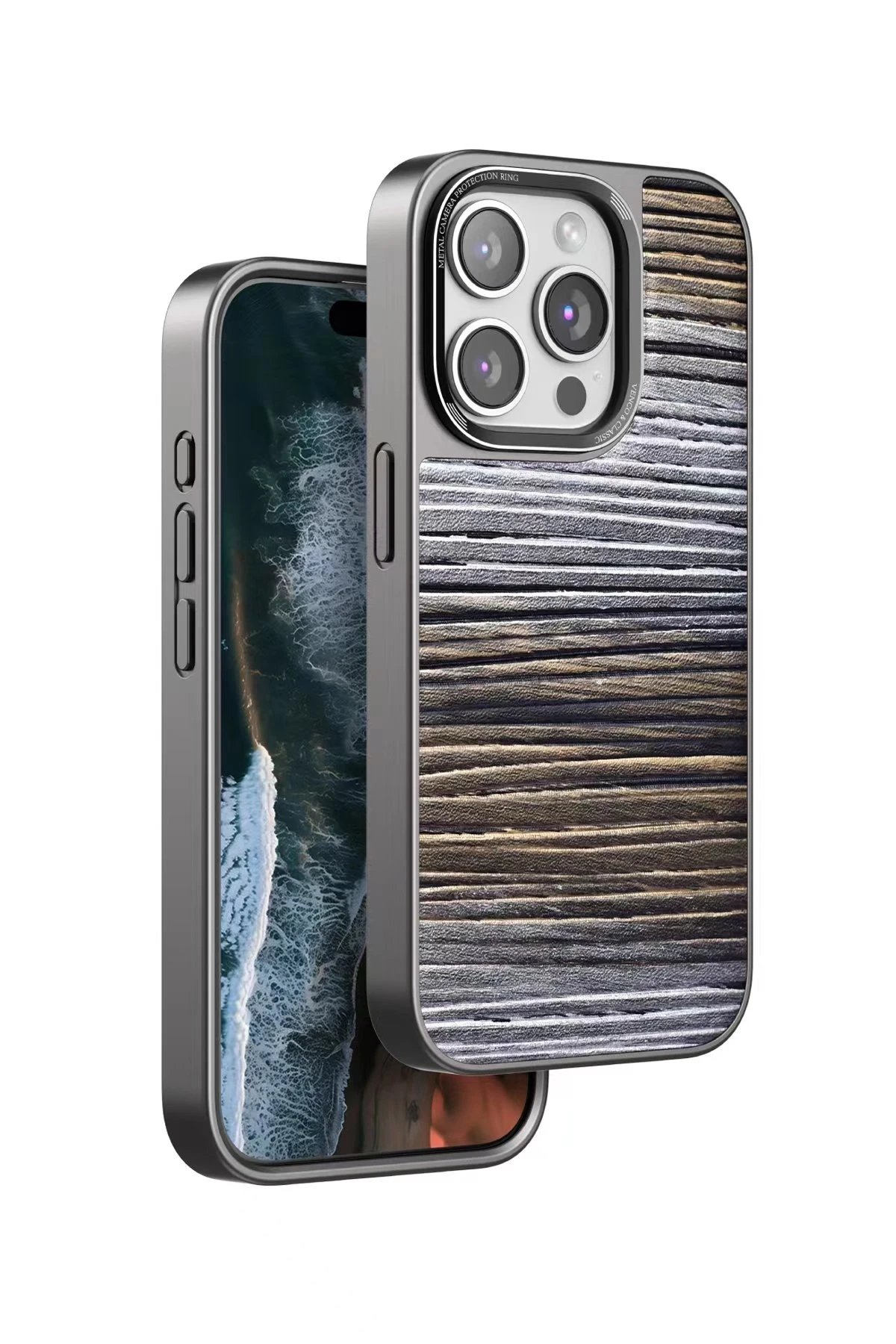 iPhone 15 Pro Max Wave Kapak - Sarı-(5796)