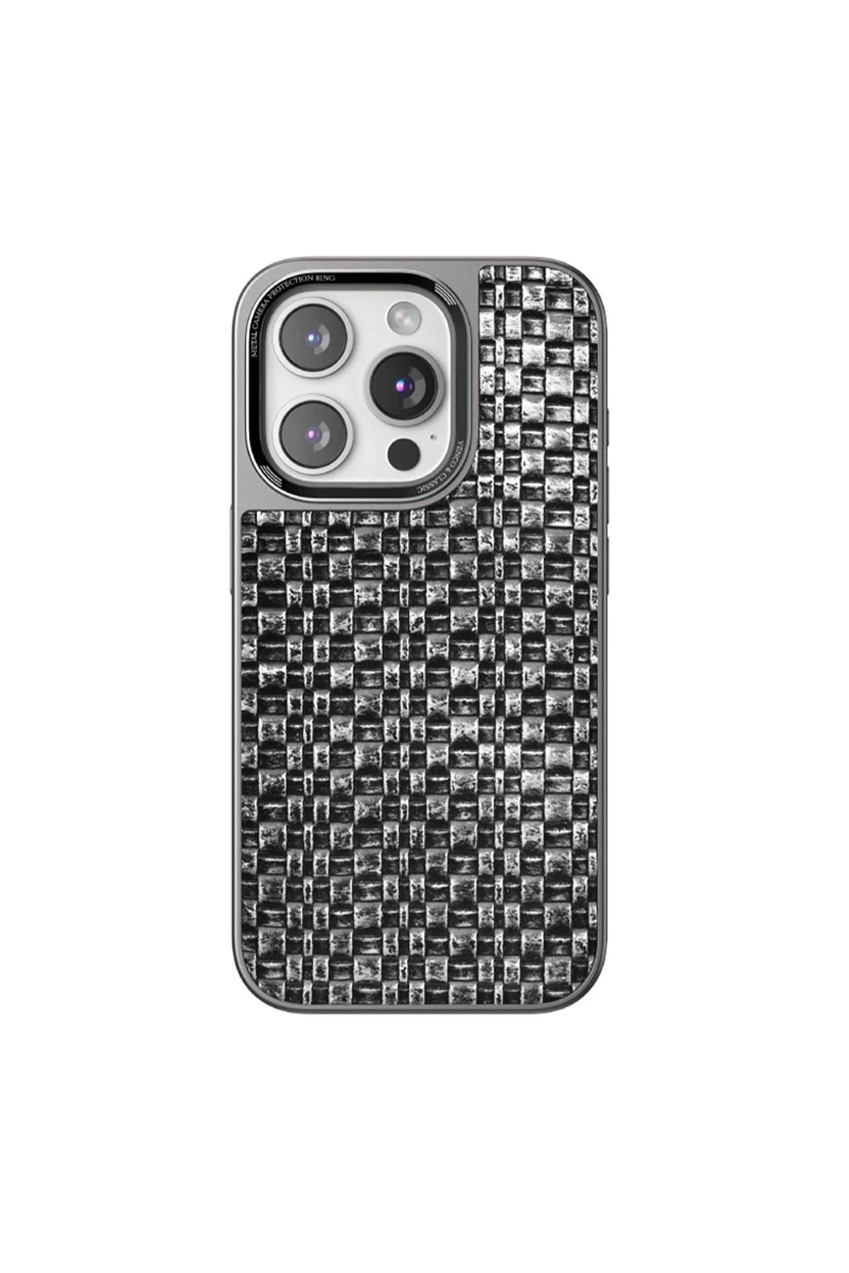 iPhone 15 Pro Brand Kapak - Gümüş-(5796)