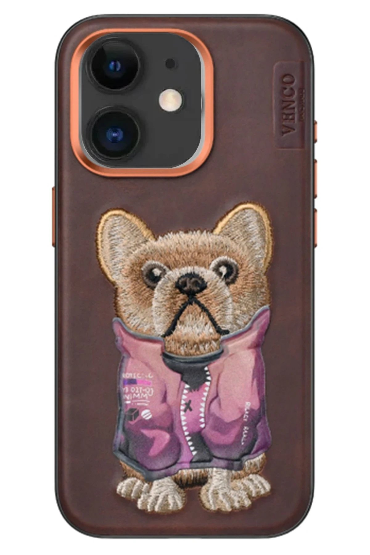 iPhone 11 Cute Desenli Kapak - Koyu Kahve-(5796)