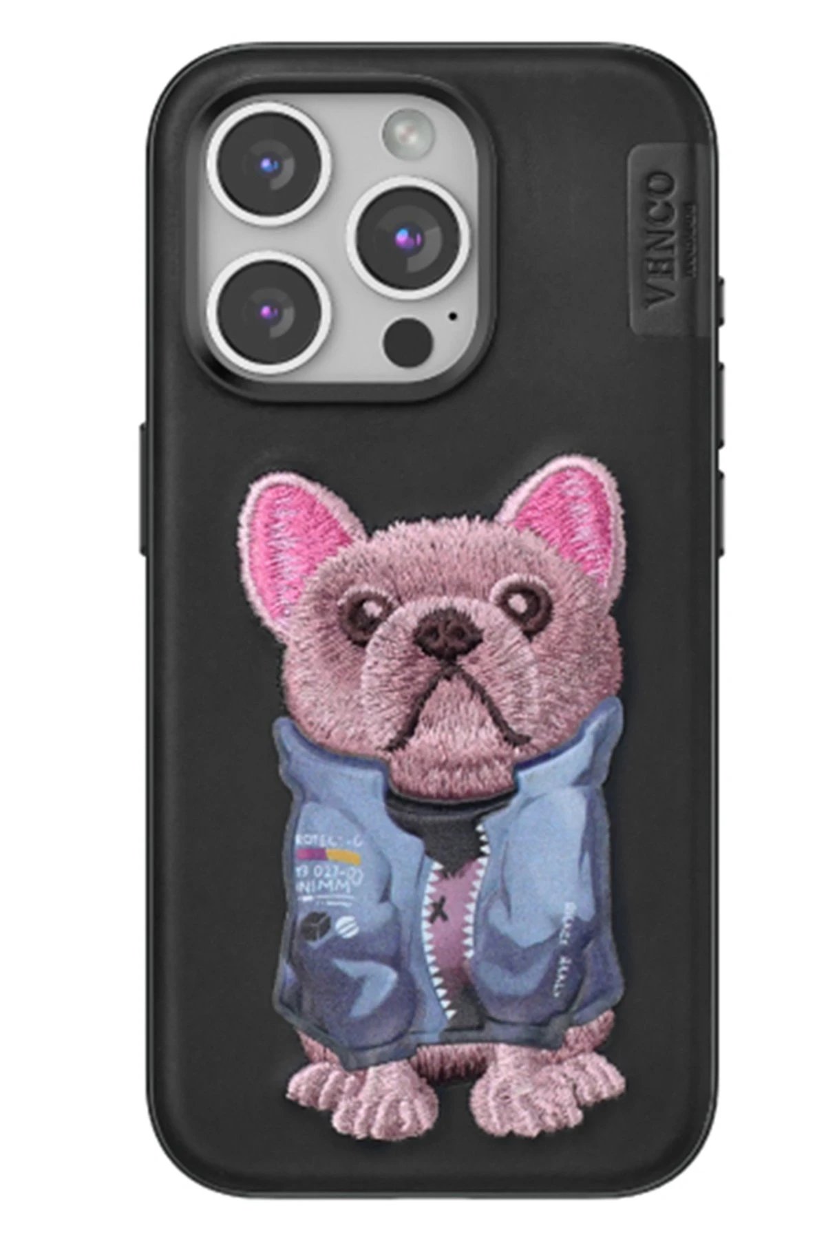 iPhone 15 Pro Cute Desenli Kapak - Siyah-(5796)
