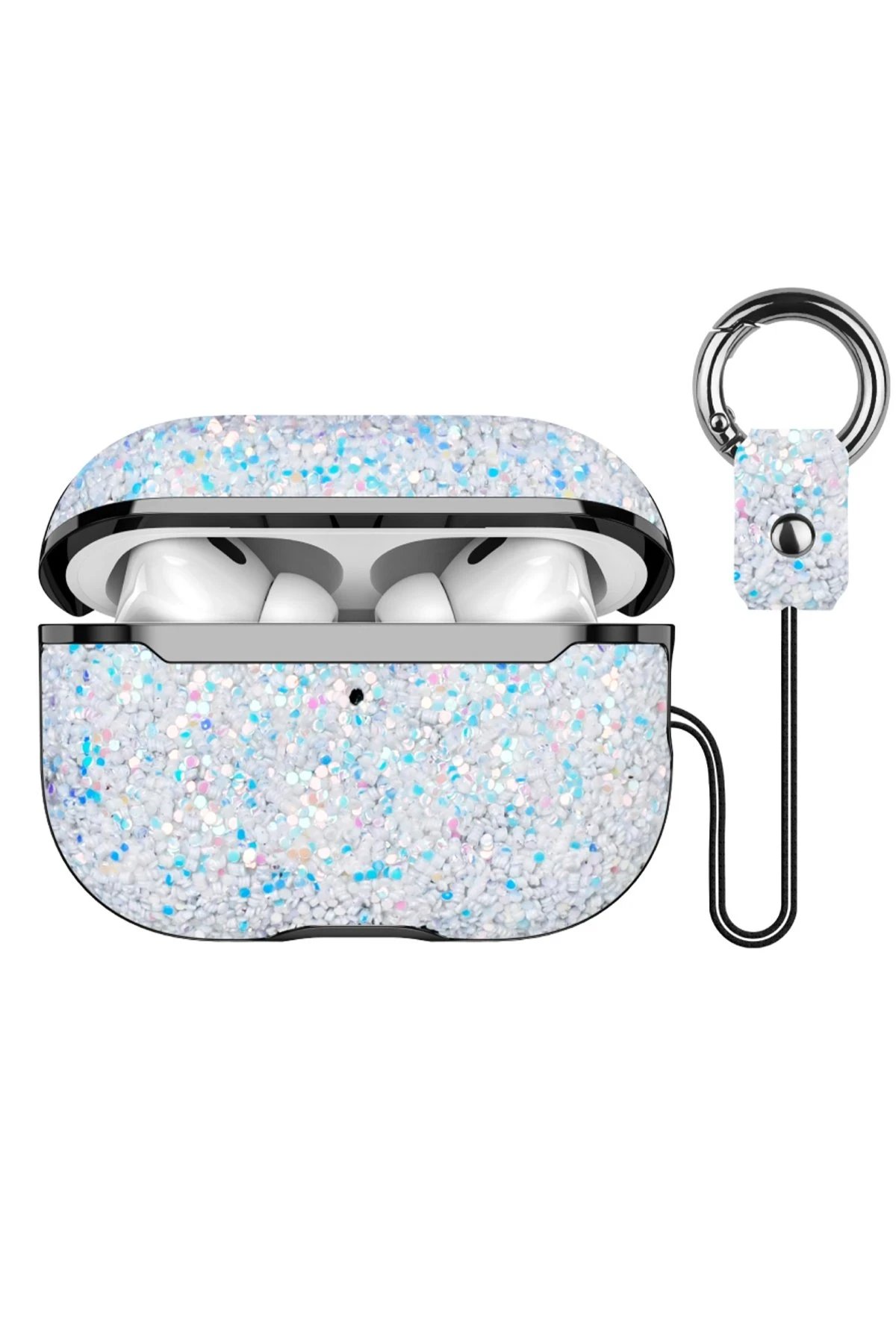 Airpods 3 (3.nesil) Bright Simli Airpods Kapak - Gümüş-(5796)