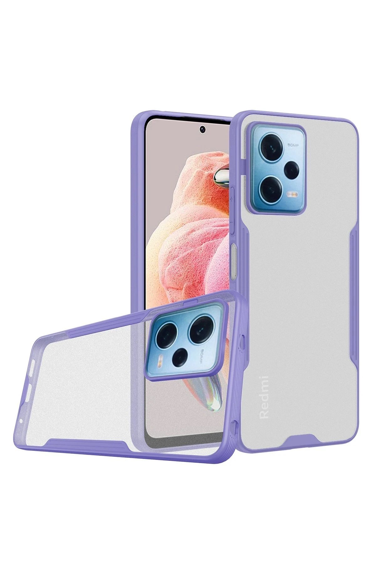 Xiaomi Redmi Note 12 5G Kılıf Platin Silikon - Lila-(5796)