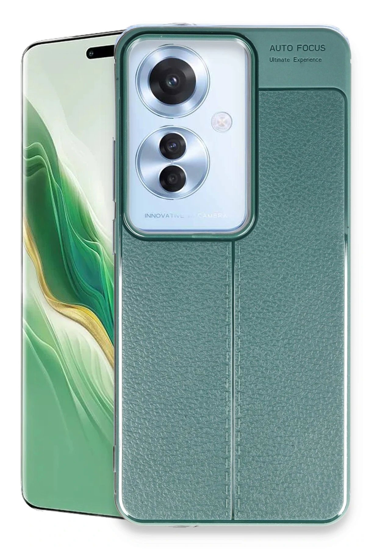 Oppo Reno 11F Kılıf Auto Focus Kapak - Koyu Yeşil-(5796)