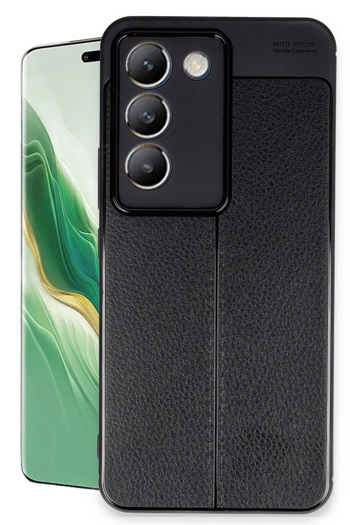 Vivo V30 Lite 4G Kılıf Auto Focus Kapak - Siyah-(5796)