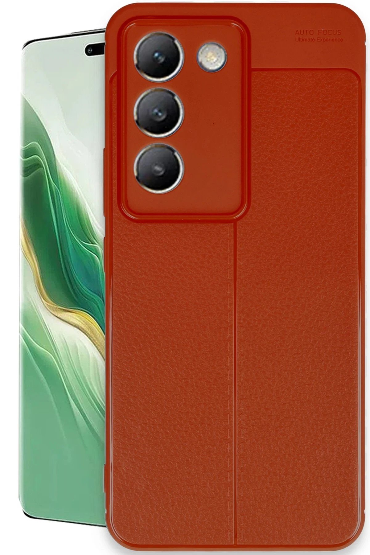 Vivo V30 Lite 4G Kılıf Auto Focus Kapak - Kırmızı-(5796)