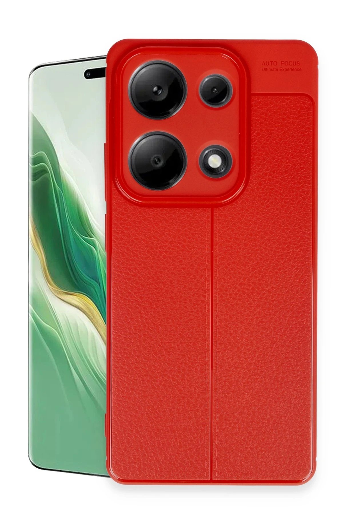 Xiaomi Redmi Note 13 Pro 4G Kılıf Auto Focus Kapak - Kırmızı-(5796)