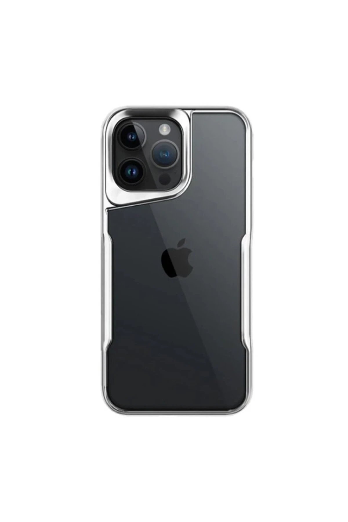 iPhone 16 Pro Max Kılıf Boyi Silikon Kapak - Gümüş-(5796)