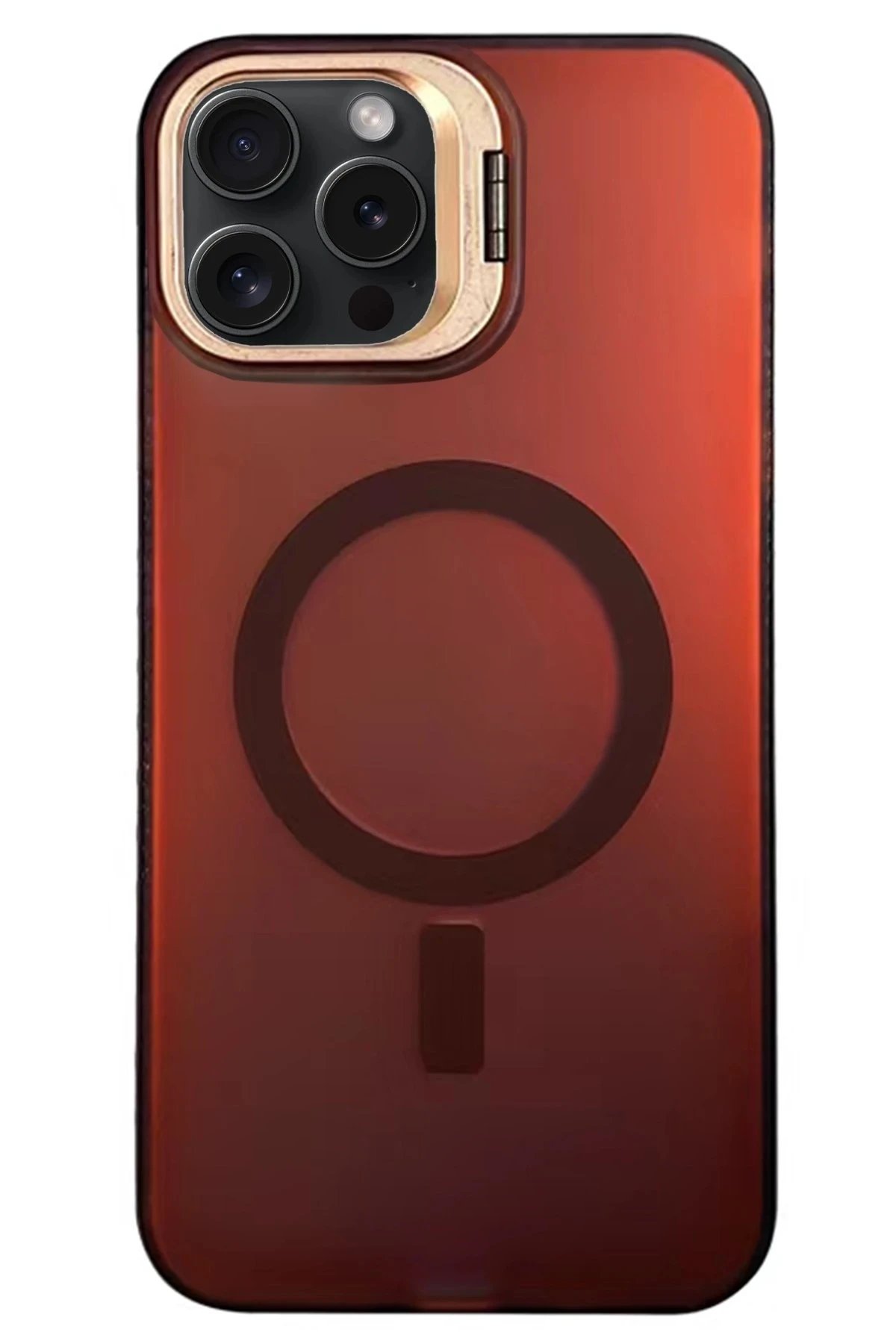 iPhone 14 Pro Max Primera Magsafe Standlı Kapak - Bordo-(5796)