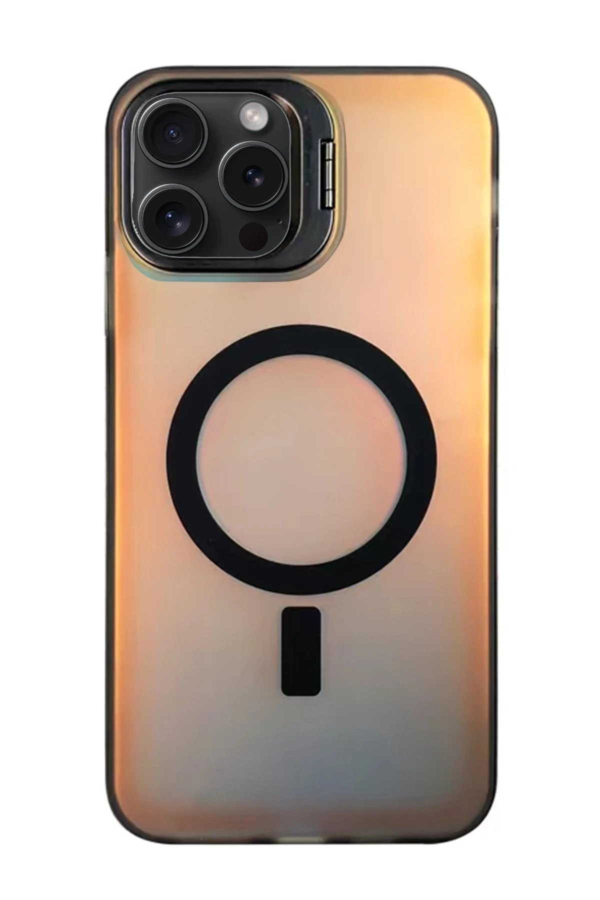 iPhone 15 Pro Primera Magsafe Standlı Kapak - Siyah-(5796)