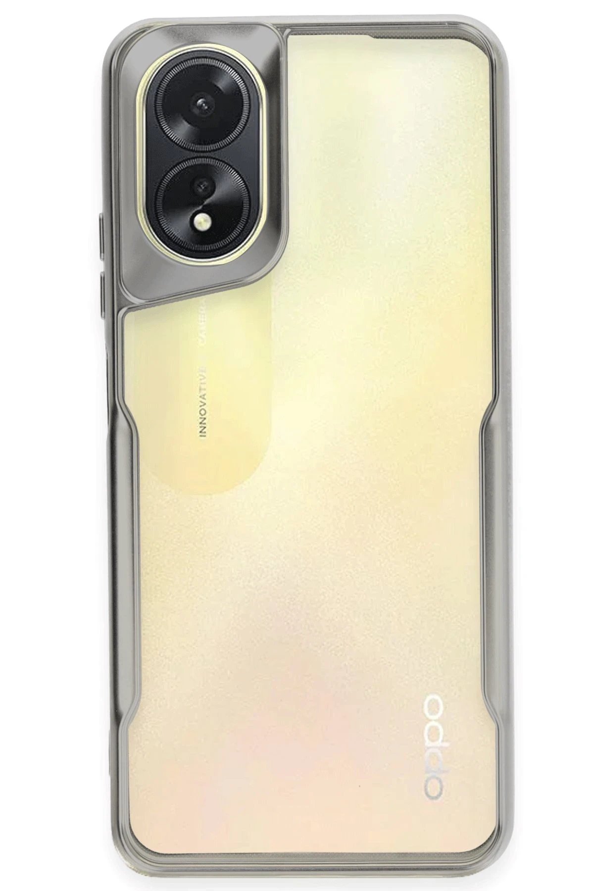 Oppo A38 Kılıf Boyi Silikon Kapak - Gümüş-(5796)