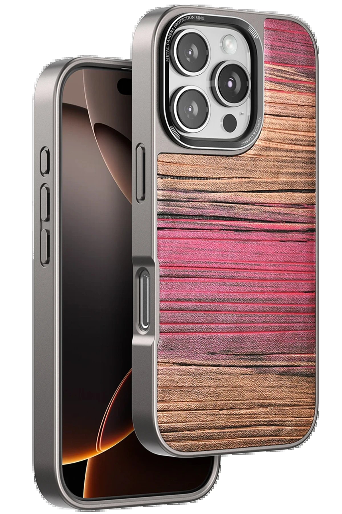 iPhone 16 Pro Wave Kapak - Pembe-(5796)