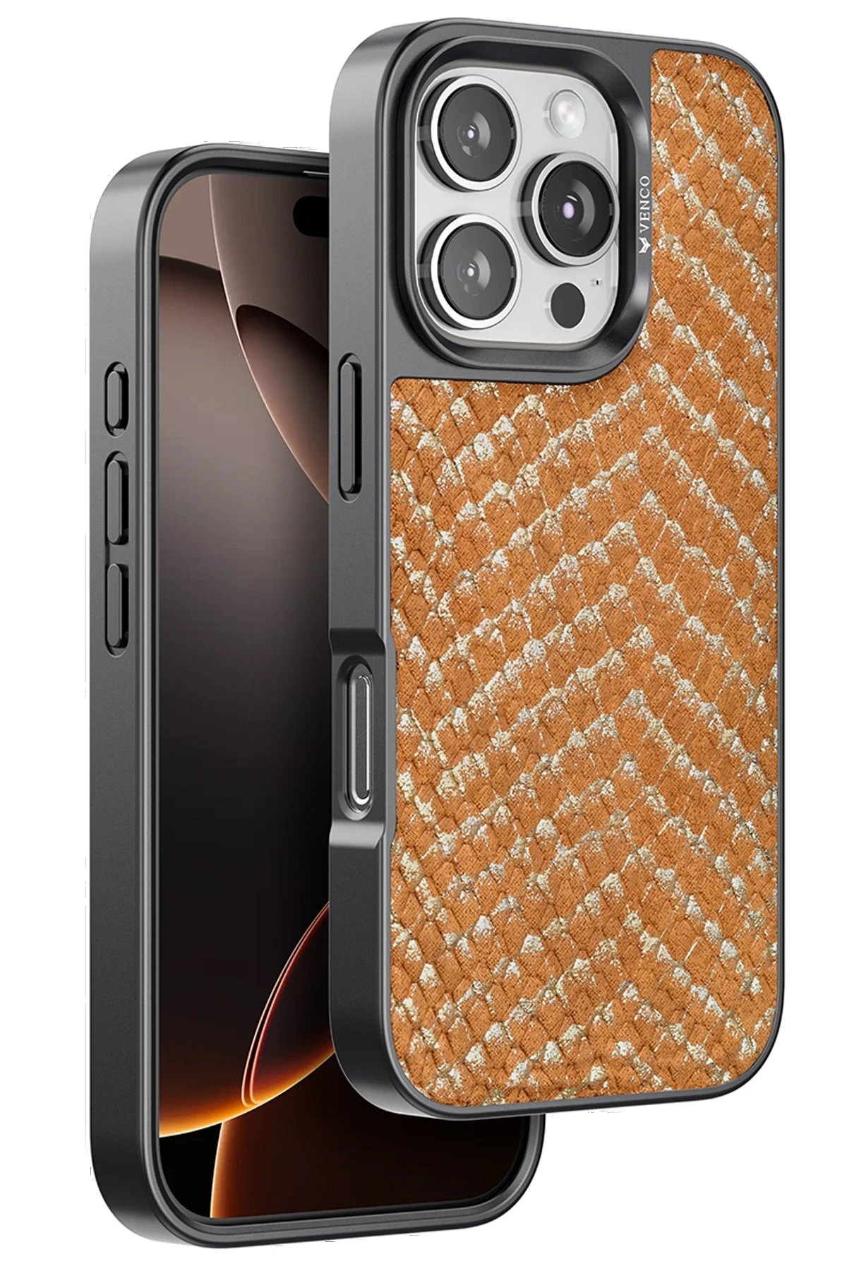 iPhone 16 Pro Viper Kapak - Kahverengi-(5796)