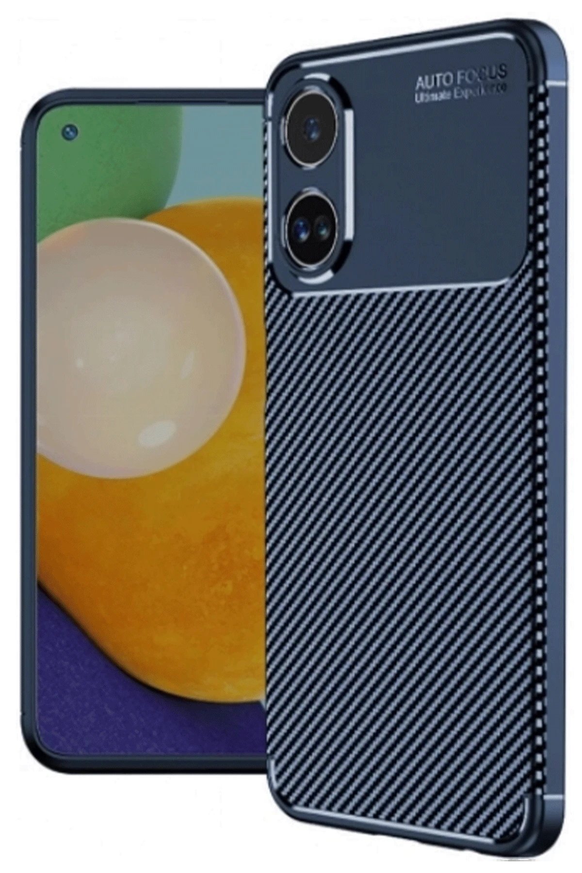 Oppo A38 Kılıf Auto Focus Karbon Kapak - Lacivert-(5796)