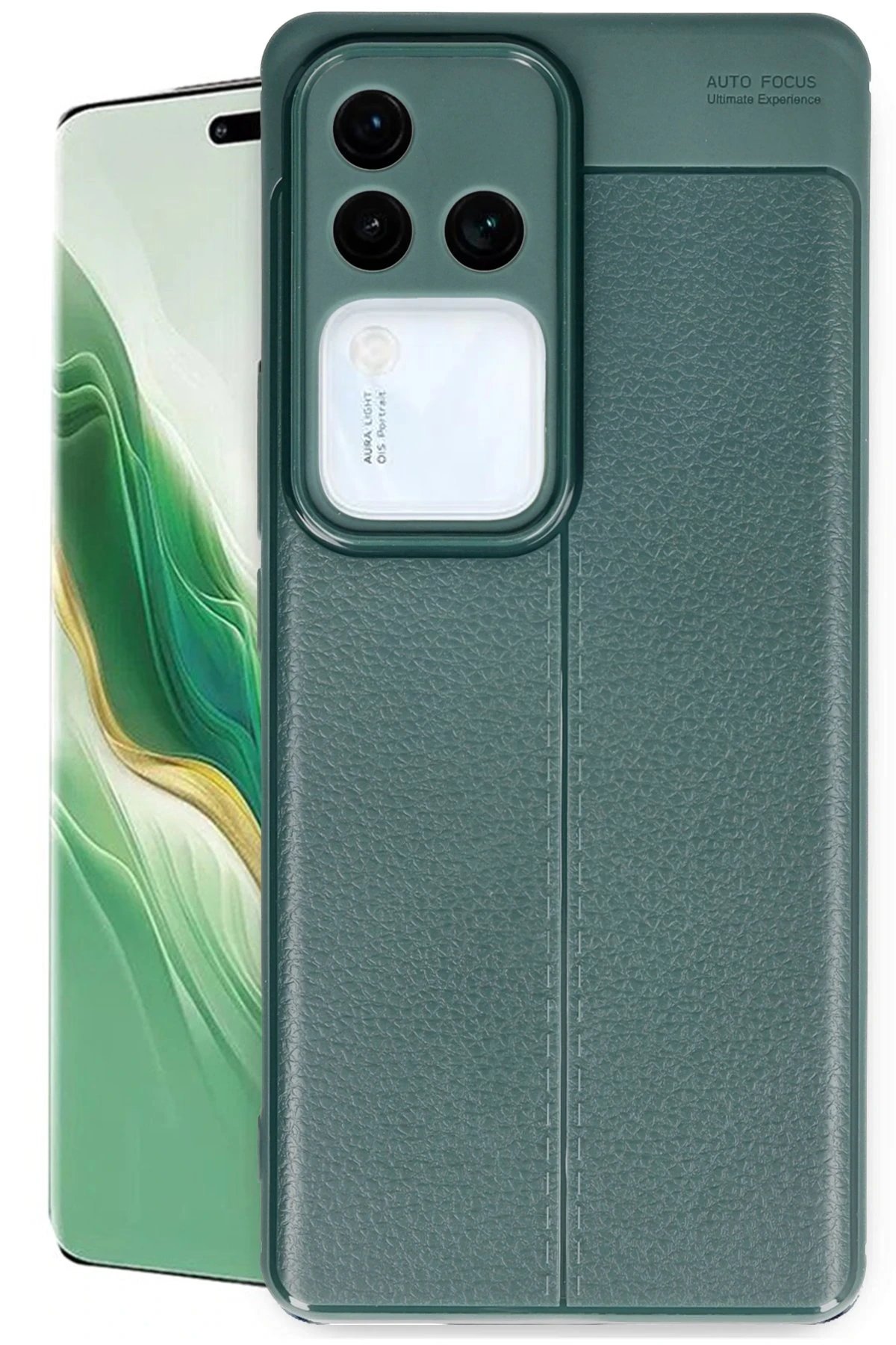 Vivo V30 5G Kılıf Auto Focus Kapak - Koyu Yeşil-(5796)