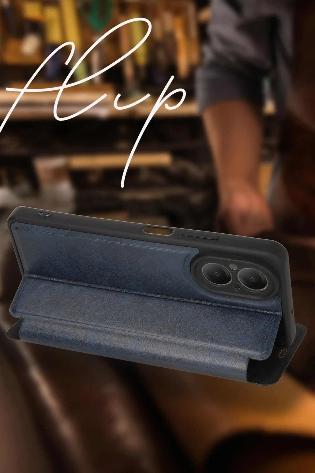 Realme 12 Lite Kılıf Flip Cover - Koyu Yeşil-(5796)