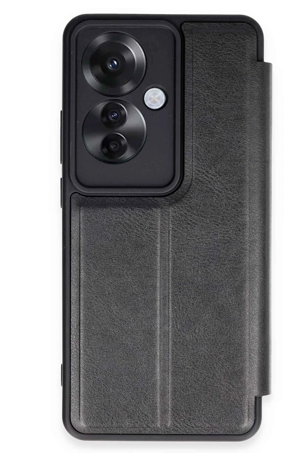 Oppo Reno 11F Kılıf Flip Cover - Siyah-(5796)