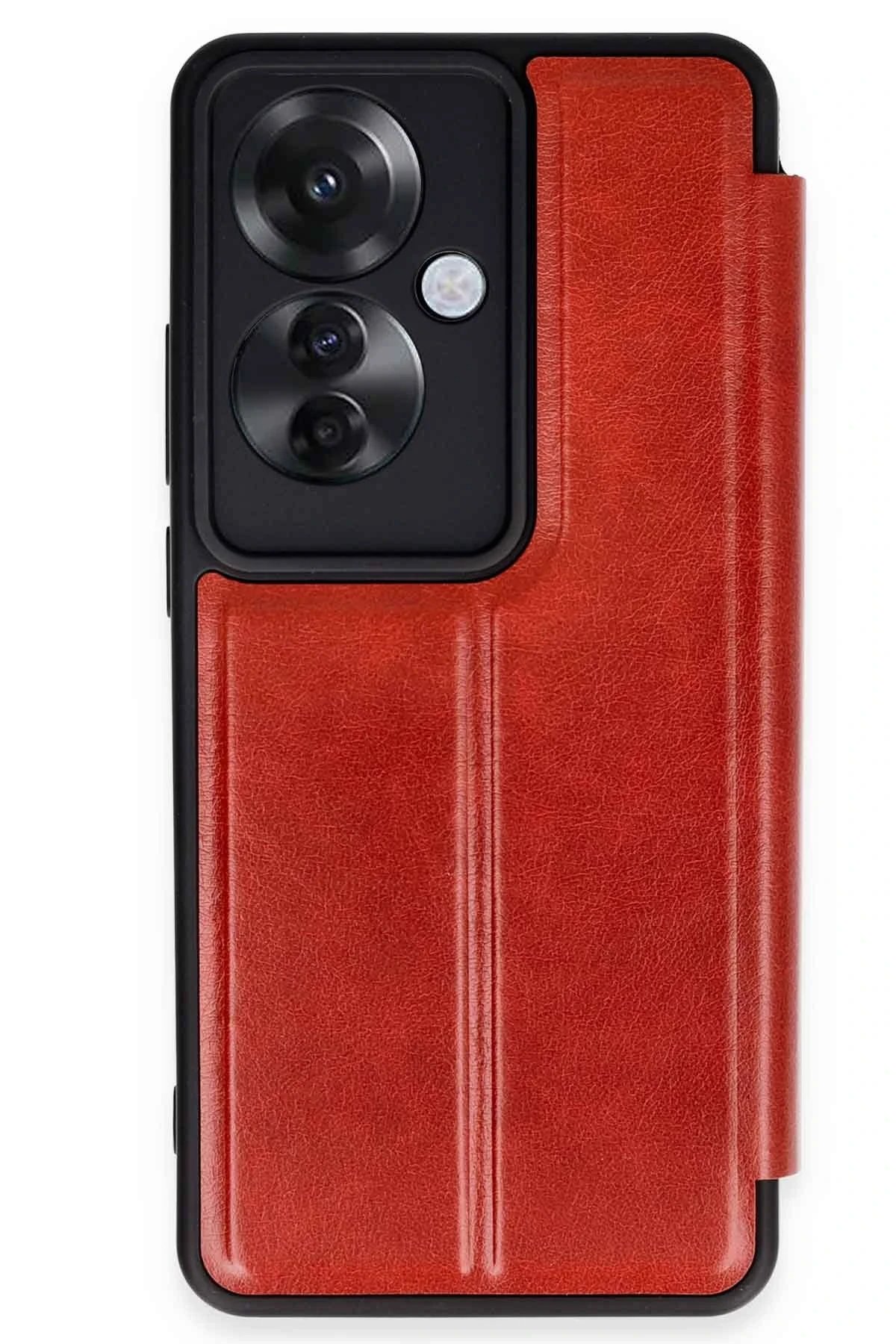 Oppo Reno 11F Kılıf Flip Cover - Kırmızı-(5796)