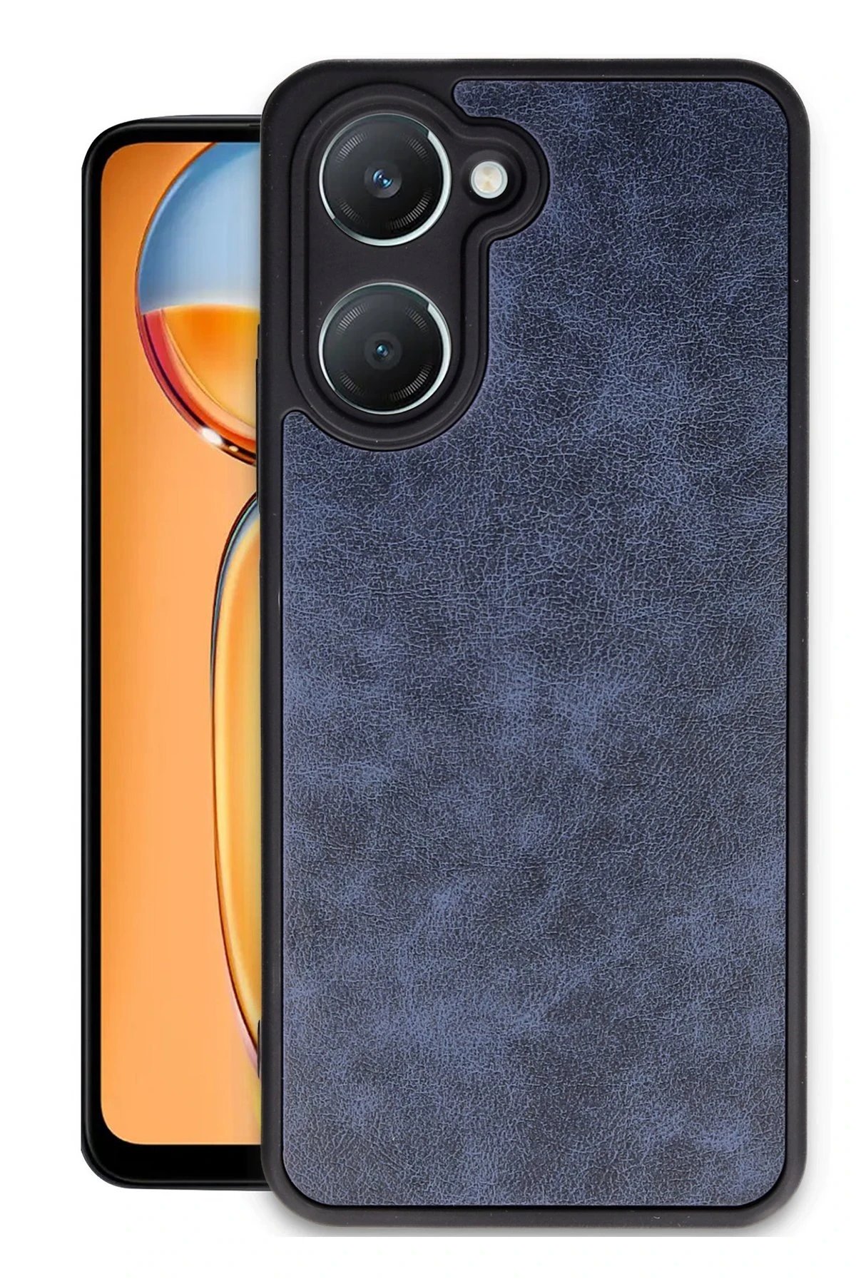 Vivo Y18 Kılıf Aras Deri Kapak - Lacivert-(5796)