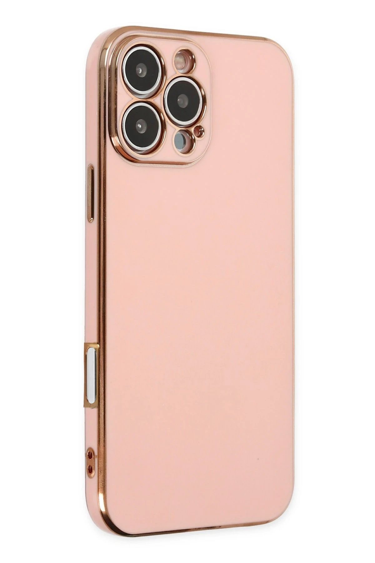 iPhone 16 Pro Max Kılıf Volet Silikon - Pembe-(5796)