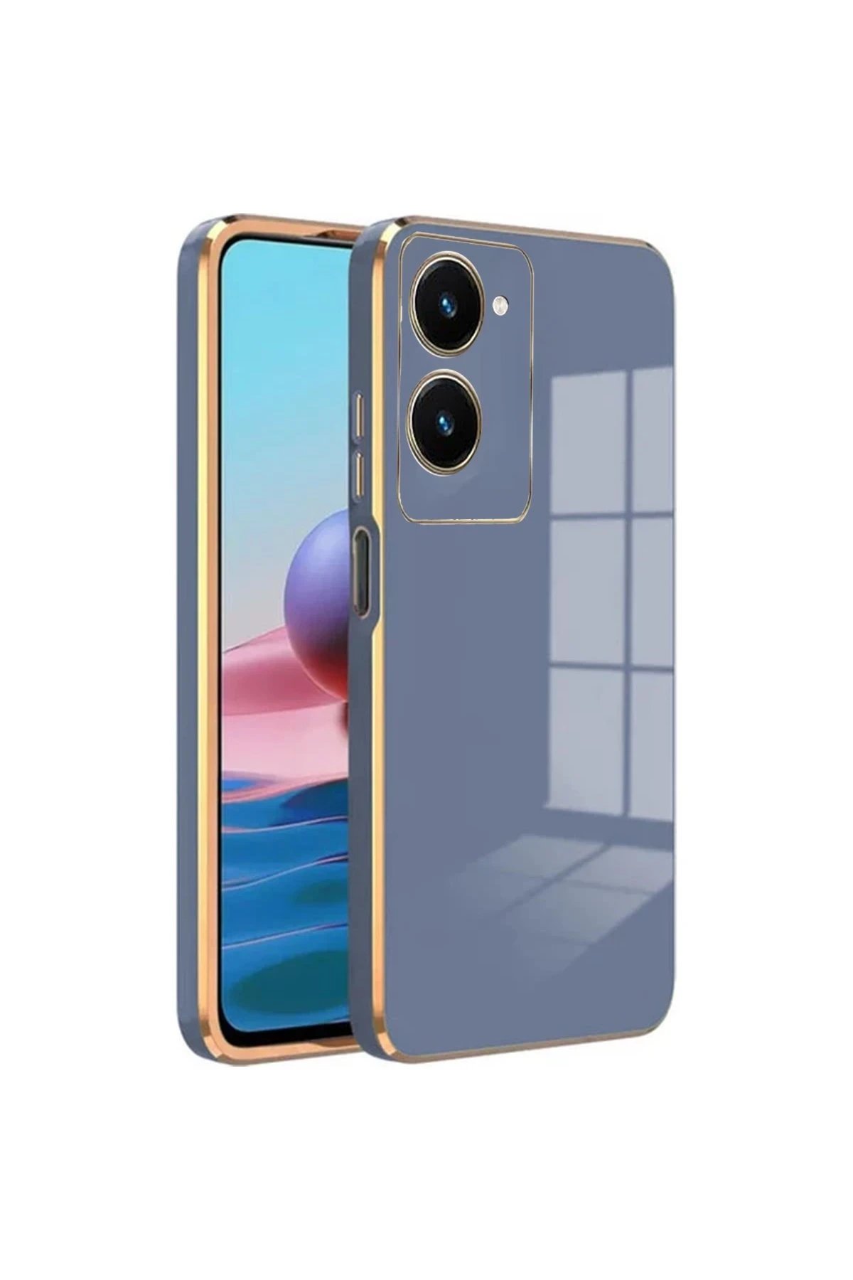Vivo Y18 Kılıf Volet Silikon - Mavi-(5796)