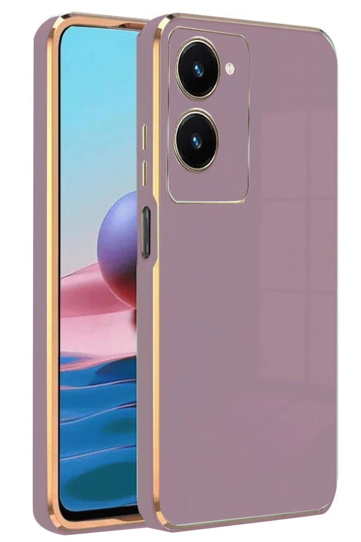 Vivo Y18 Kılıf Volet Silikon - Mor-(5796)