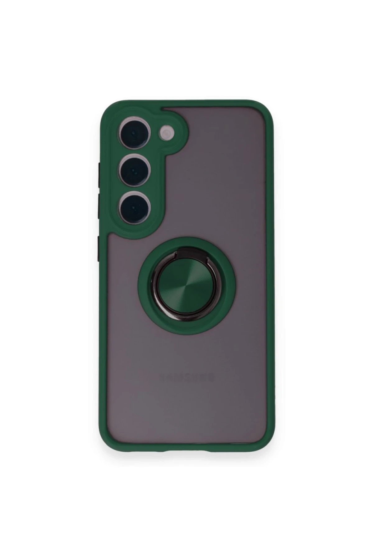Samsung Galaxy M15 Kılıf Montreal Yüzüklü Silikon Kapak - Yeşil-(5796)