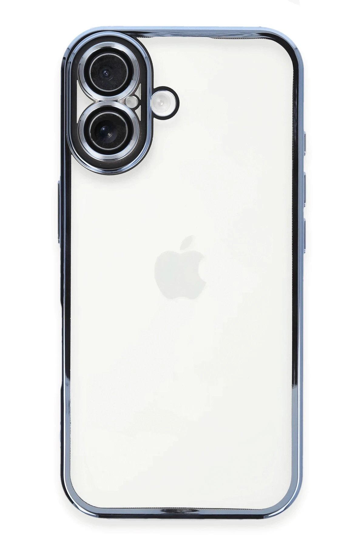 iPhone 16 Plus Kılıf Lensli Silikon - Açık Mavi-(5796)