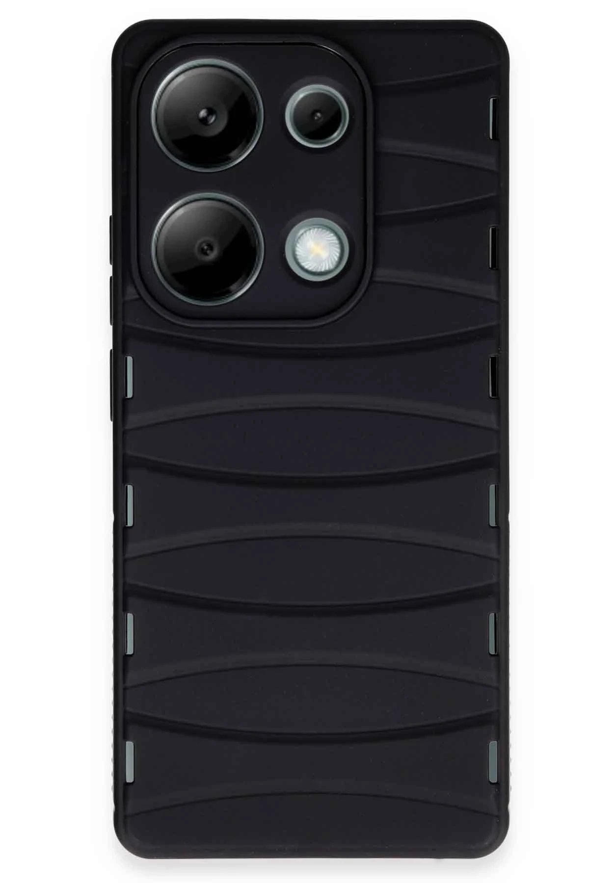 Xiaomi Redmi Note 13 Pro 4G Kılıf Bibercas Silikon Kapak - Siyah-(5796)