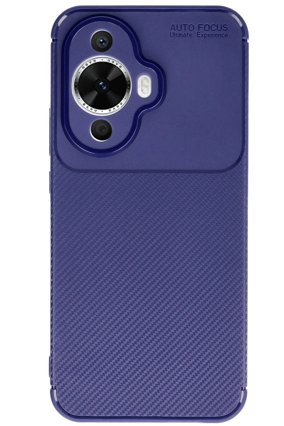Huawei Nova 12S Kılıf Auto Focus Karbon Kapak - Lacivert-(5796)